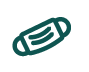 Face mask icon on black background