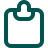 Minimalistic teal clipboard symbol