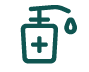 Hand sanitizer icon with a droplet