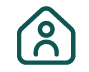 Simple home and person graphic